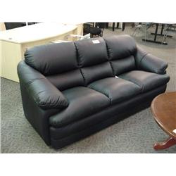 Black 3 Piece Leather Sofa Set