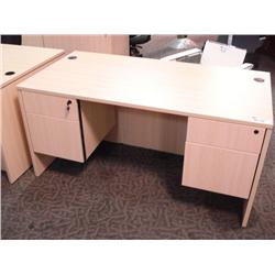 Maple Double Pedestal Desk