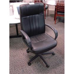 Black Leather High Back Chair