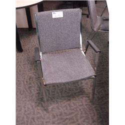 Grey Stacking Chair With Black Arms