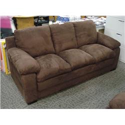 Dark Brown Microfibre Sofa & Love Seat