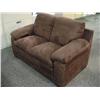 Image 2 : Dark Brown Microfibre Sofa & Love Seat