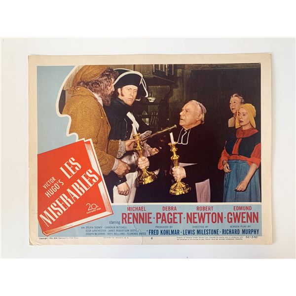 Les Misérables original 1952 vintage lobby card