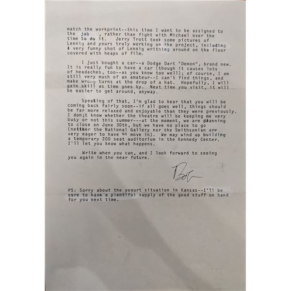 Robert Gitt Signed Letter