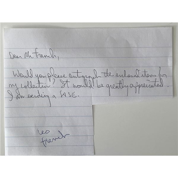 Les French signed note
