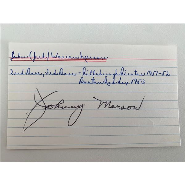 Johnny Merson original signature