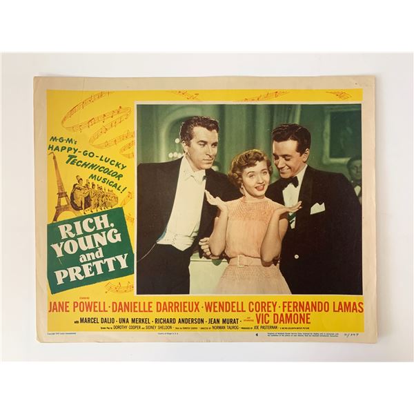 Rich, Young and Pretty original 1951 vintage lobby card