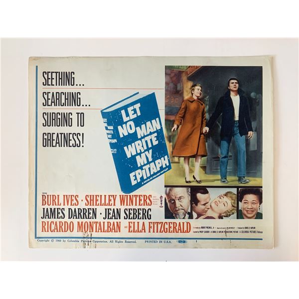 Let No Man Write My Epitaph original 1960 vintage lobby card