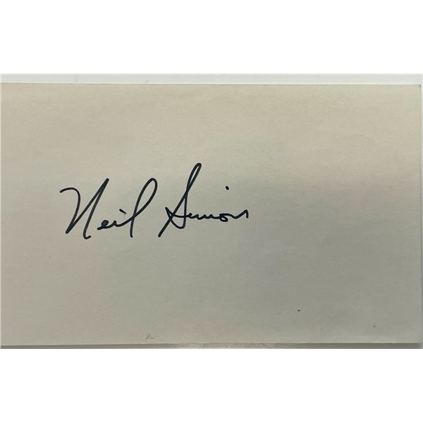Playwright Neil Simon autograph note