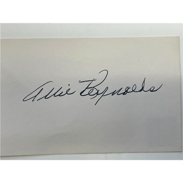 Allie Reynolds autograph note