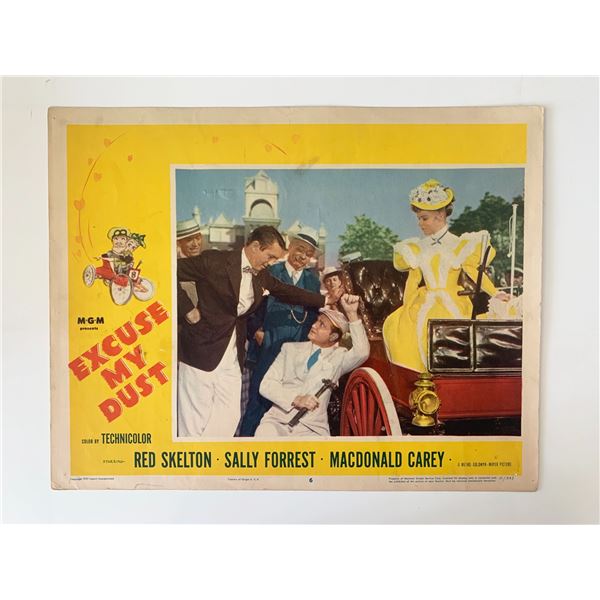 Excuse My Dust original 1951 vintage lobby card