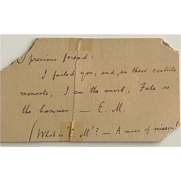 Poet Edwin Markham vintage handwritten note