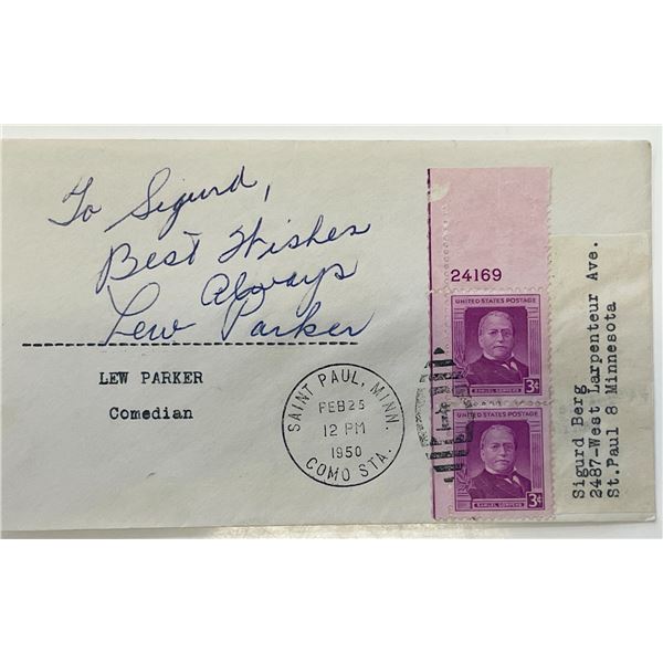 Comedian Lew Parker signed cover