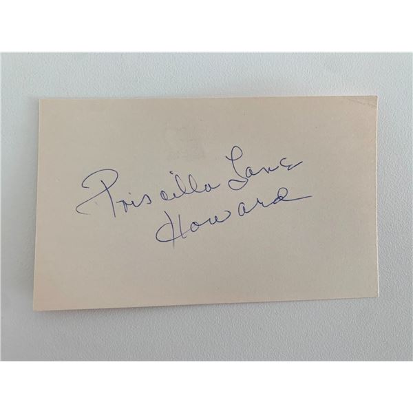 The Lane Sisters singer Priscilla Lane Howard original signature