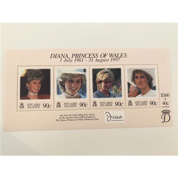 Pitcairn Islands Diana Princess of Wales commemorative stamp set
