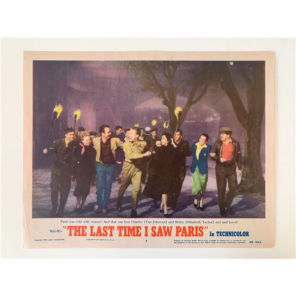 The Last Time I Saw Paris original 1954 vintage lobby card