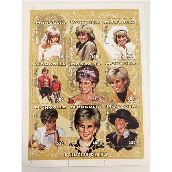 Mongolia Diana Princess of Wales commemorative stamp set