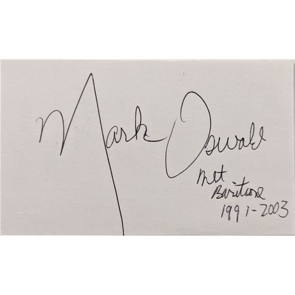 Met Baritone Mark Oswald original signature