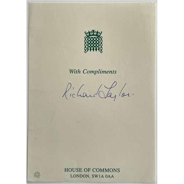 Member of Parliament Richard Lalor signed note