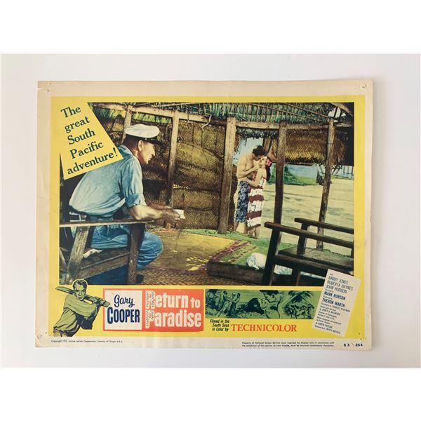 Return to Paradise original 1953 vintage lobby card