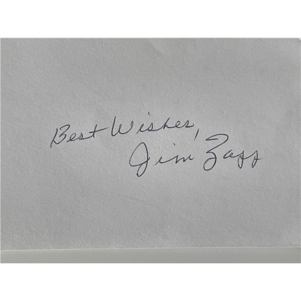 Baseball player Jim Zapp autograph note
