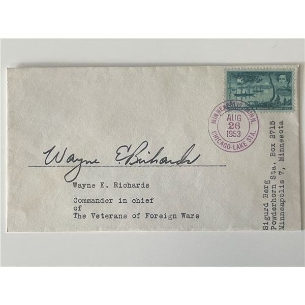 Veterans of Foreign Wars Wayne E. Richards signed cover