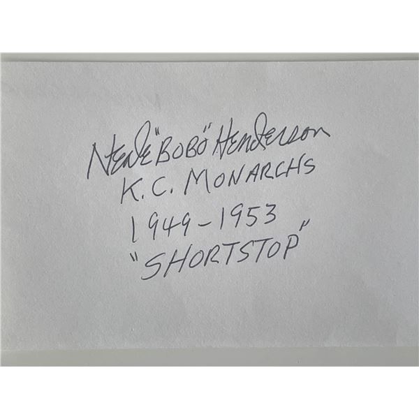 Baseball player Neale Henderson autograph note