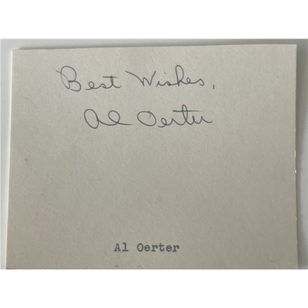 Olympic athlete Al Oerter autograph note