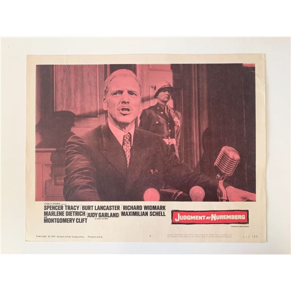 Judgment at Nuremberg original 1961 vintage lobby card