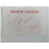 Image 1 : Singer and actress Maxene Andrews original signature