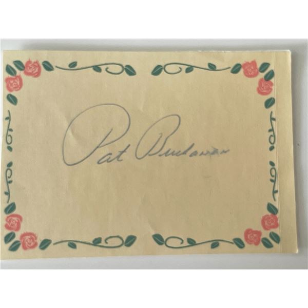 Politician Pat Buchanan autograph note