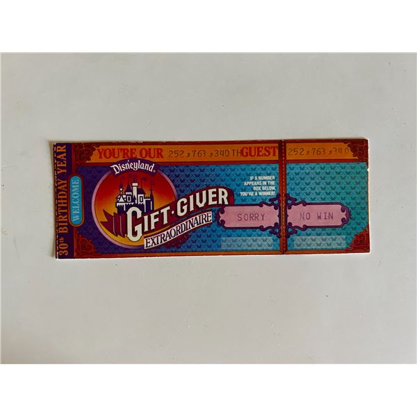 Disneyland admissions ticket- 1985