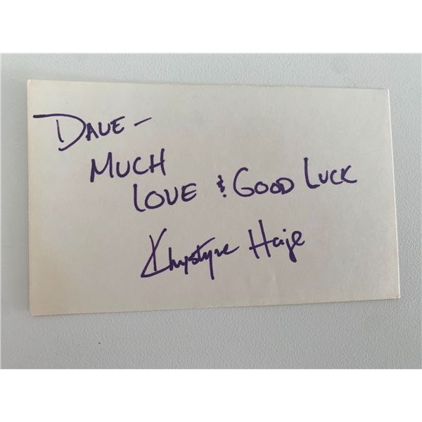 Krystyne Haje original signature