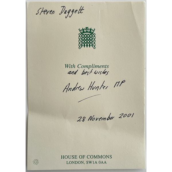 Steven Dagget signed note