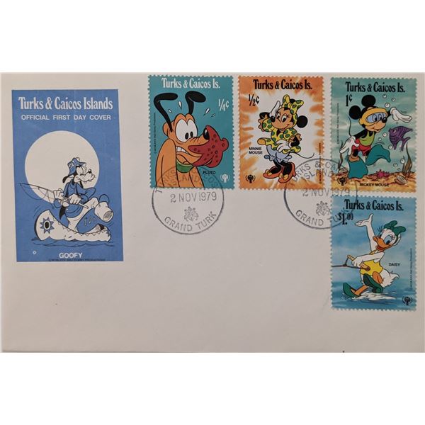 Turks & Caicos 1979 Disney Characters  First Day Cover