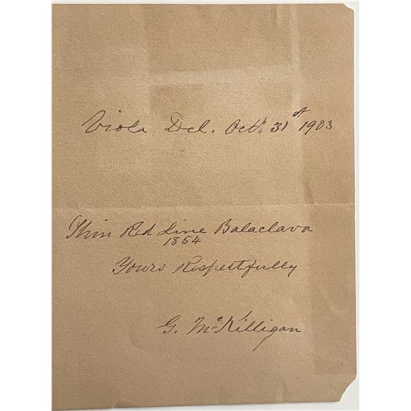 G. McKilligan signed 1903 note