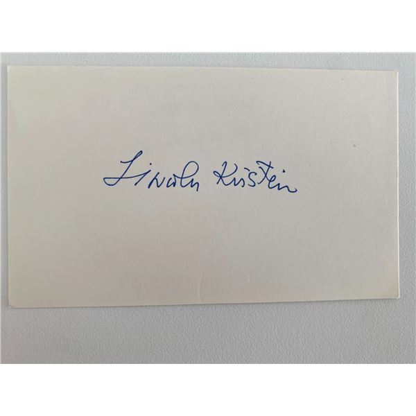 Lincoln Kirstein original signature