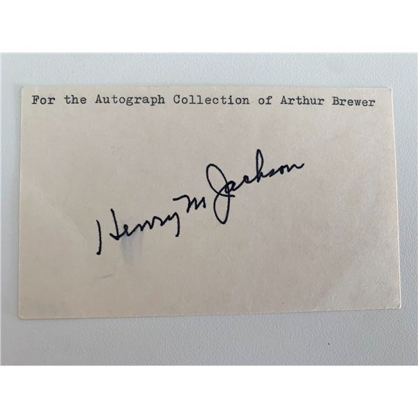 US Senator Henry M Jackson original signature