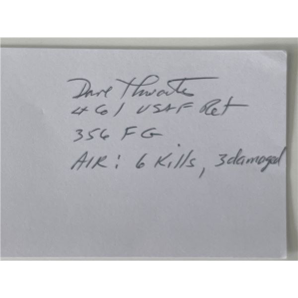 USAF pilot Dave Thwarte original signature