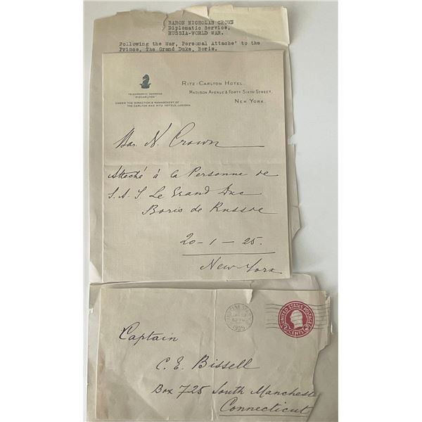 Baron Nicholas Crown signed letter