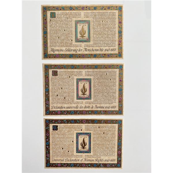 1988 United Nations set of 3 stamps