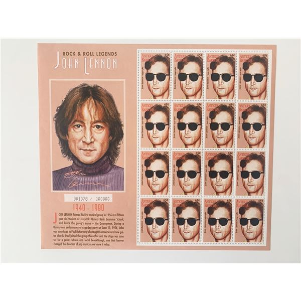 John Lennon - Rock & Roll Legends Stamp Set - Antigua & Barbuda