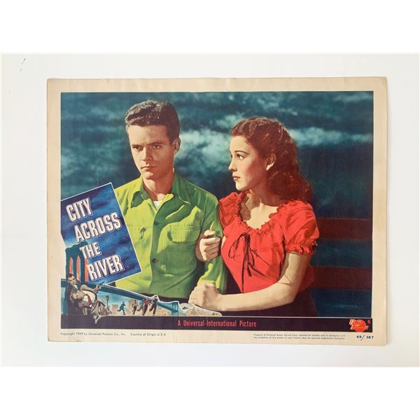 City Across the River original 1949 vintage lobby card