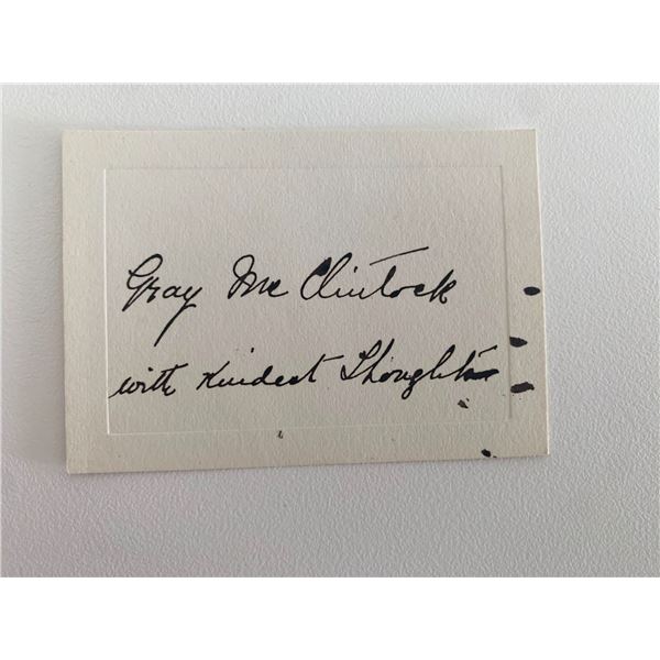 Author Gray McClintock original signature