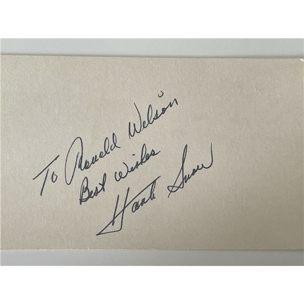 Country singer Hank Snow autograph note