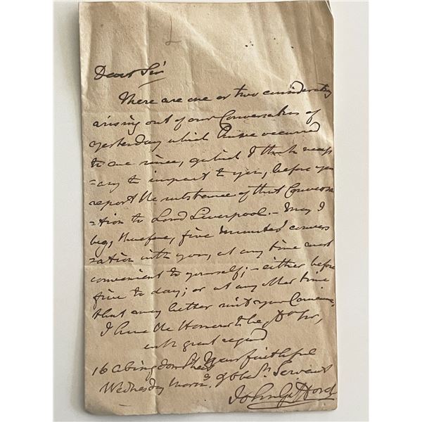 William Gifford signed handwritten vintage letter