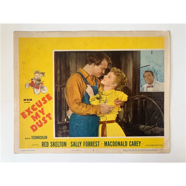 Excuse My Dust original 1951 vintage lobby card