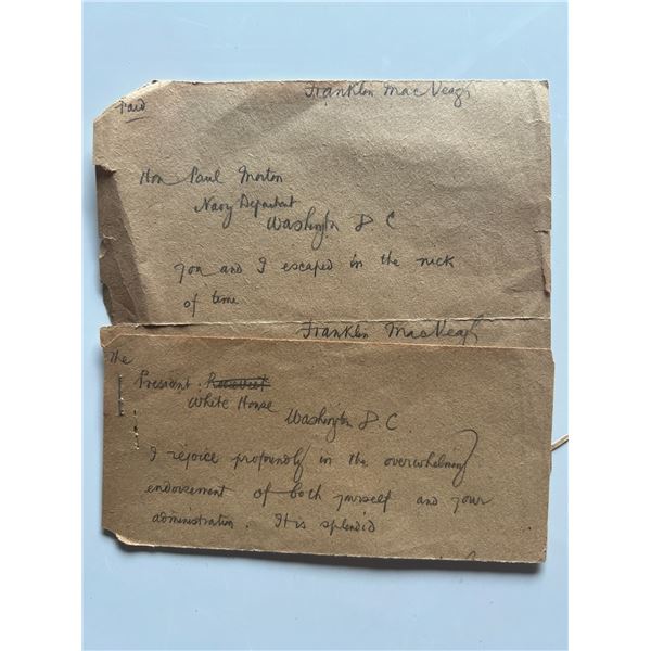 Franklin McVeagh signed note