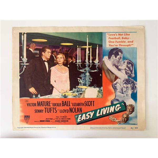 Easy Living original 1949 vintage lobby card