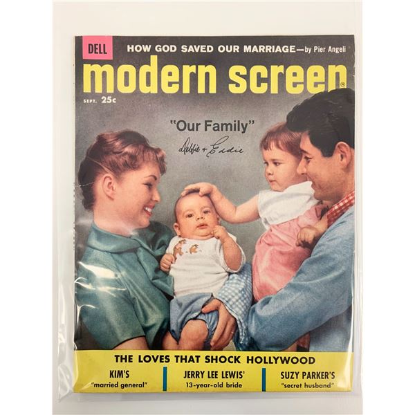 Modern Screen Magazine September 1958 Debbie Reynolds & Eddie Fisher Cover